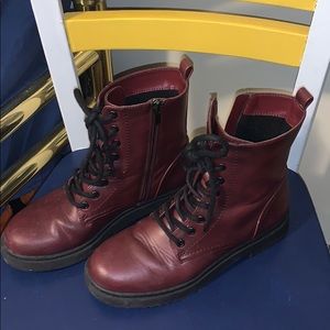 Maroon Lace Boots